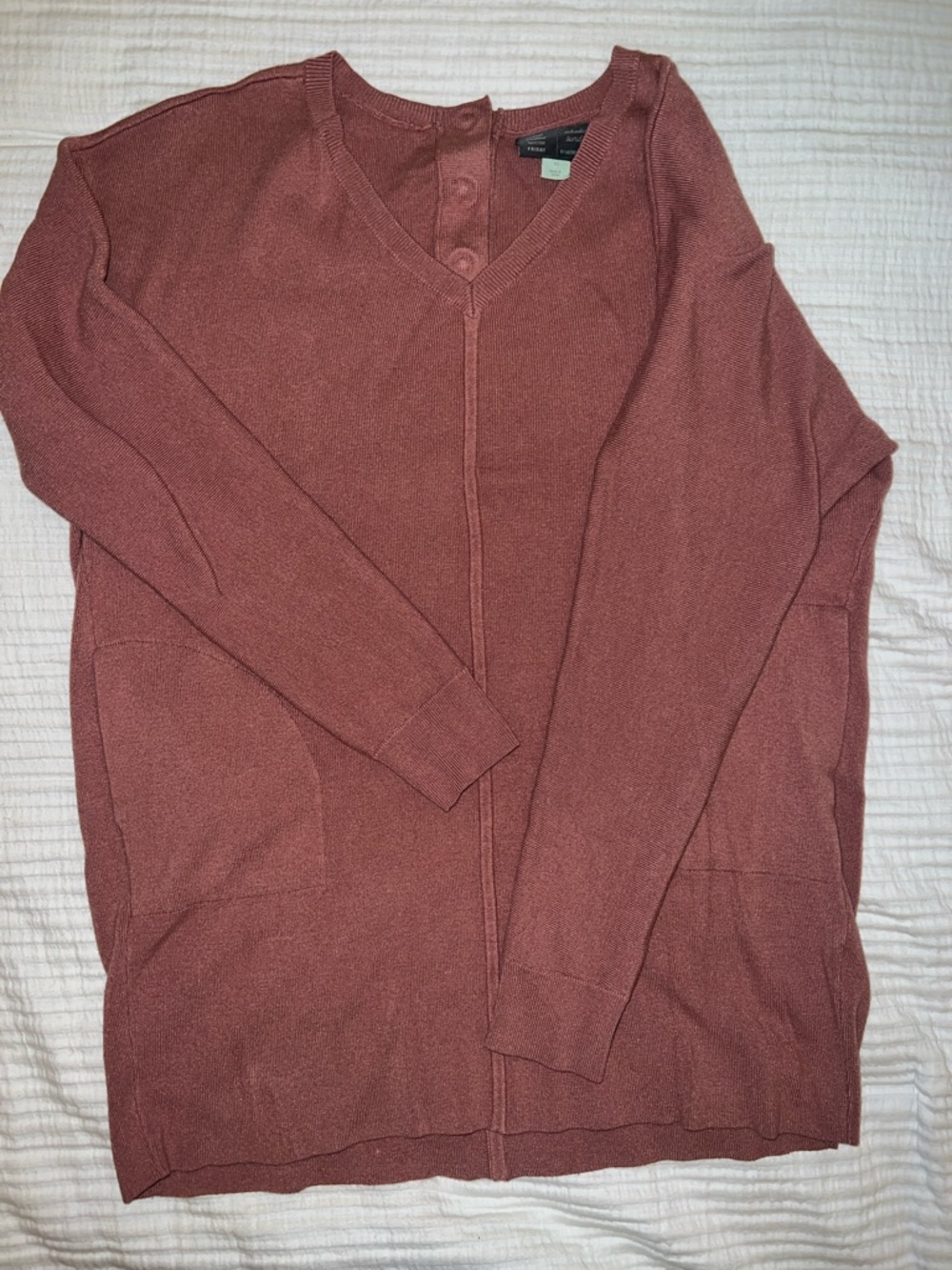 Women's Dusty Rose V-Neck Tunic Sweater